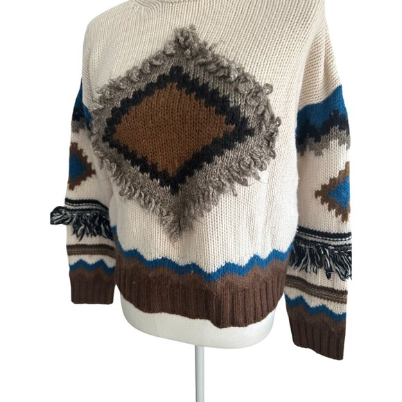 MAX MARA Weekend Baita Fringe Wool Alpaca Blend Sweater Size X Small - Picture 3 of 10